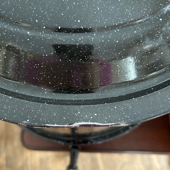 Vintage Graniteware three-piece porcelain on steel clam steamer holds 19 quarts - Picture 7 of 8